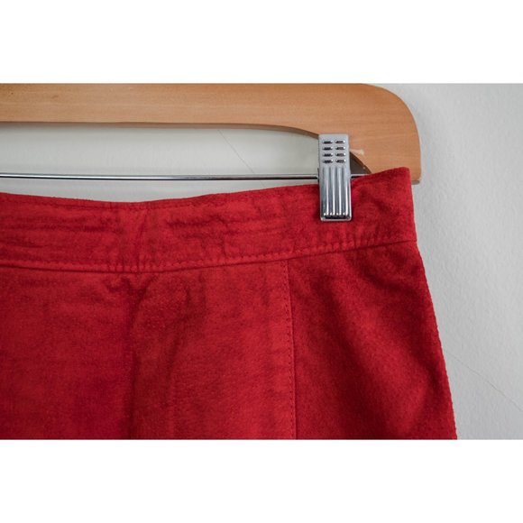Vintage Red Suede Mini Skirt - Picture 1 of 8